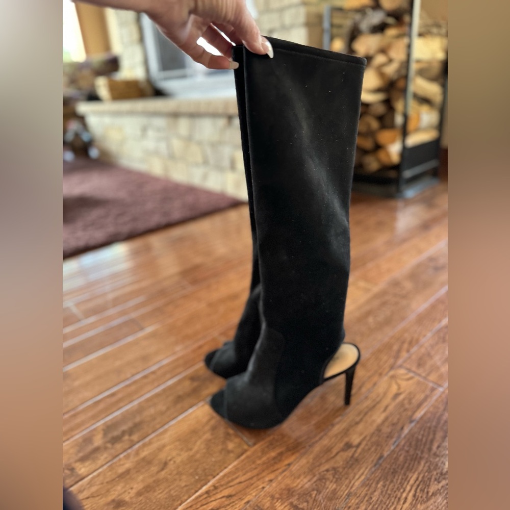 Nine West Women's Lettie Fabric Knee-High Boot. Slightly used.  Size 10 1/2